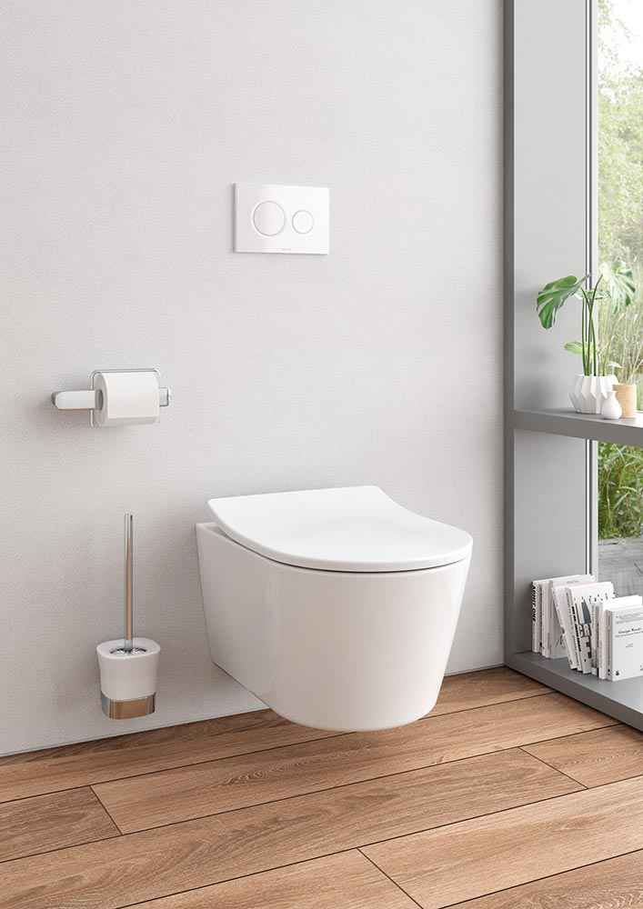 TOTO - TECE Set WC RP, wandhängend + RP, Sitz inkl. Vorwandelement (112 cm) u. Betätigungsplatte Glas Weiß - CW552RY + TC513Q + E00022 + 9300345