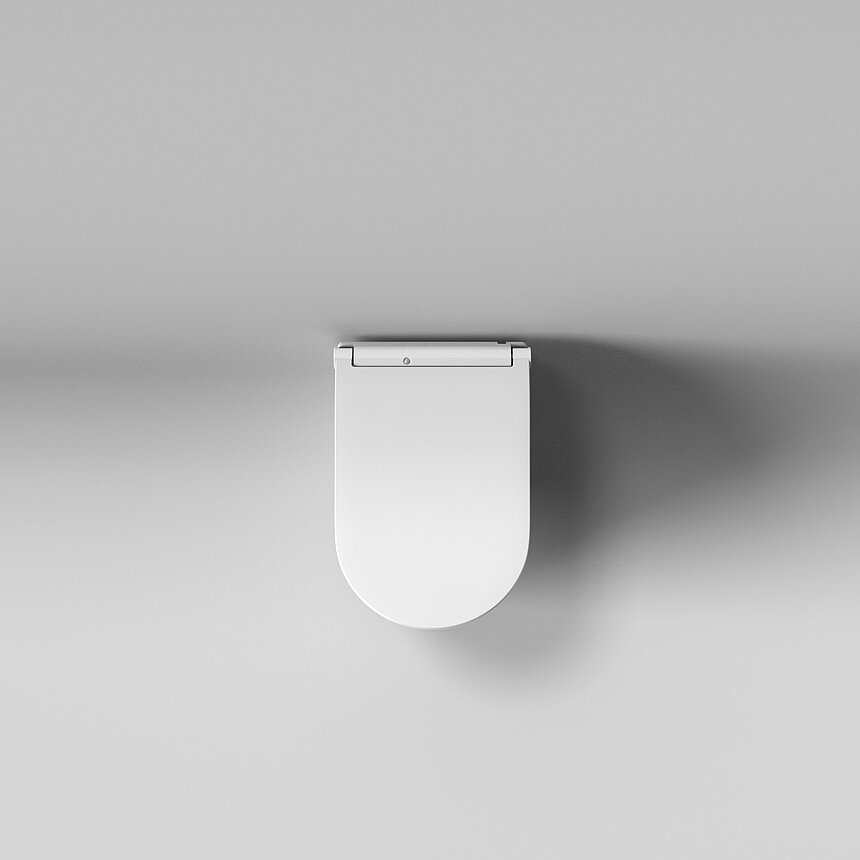 TOTO Komplettset Washlet RW auto flush Dusch-WC, weisse leiste inkl. Vorwandelement u. matt Weiß Betätigungsplatte