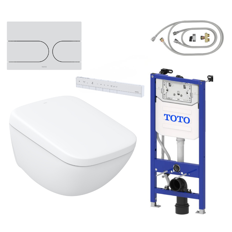 TOTO NEOREST WX1 AUTO FLUSH SET, matt Weiß - TCF95580GEU#MW+CW927PMZY#MW+HM183+WH182EAT+MB177EM#W