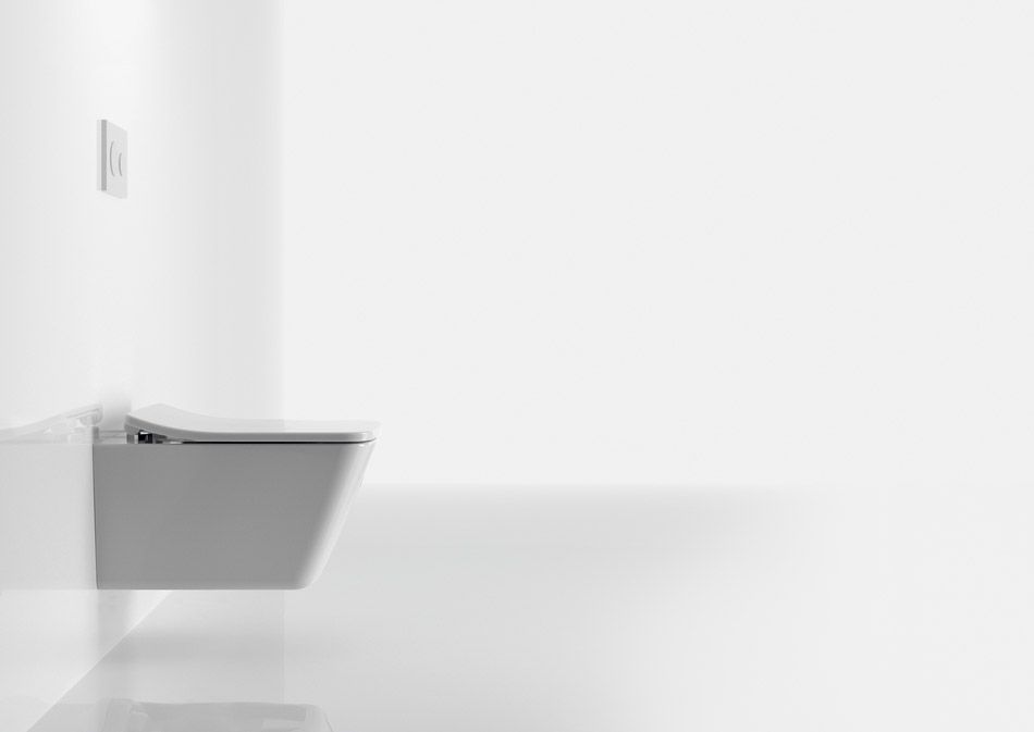 TOTO - TECE Set WC SP, wandhängend + SP, Sitz inkl. Vorwandelement (112 cm) u. Betätigungsplatte Glas Weiß - CW532RY + TC512G + E00022 + 9300345